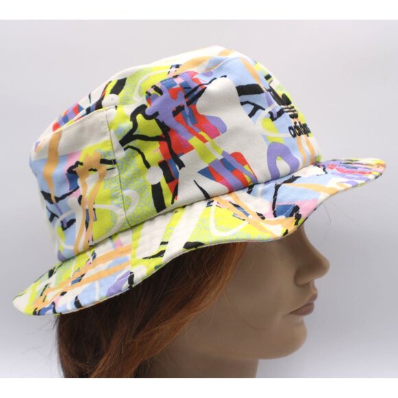 Adidas Love Unites Bucket Hat Multicolor Abstract Bright Print Adult Cotton 20.5 - Picture 4 of 8